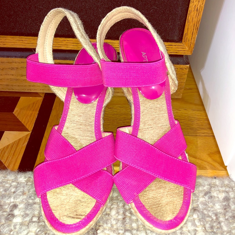 Apt 9 hot pink wedges